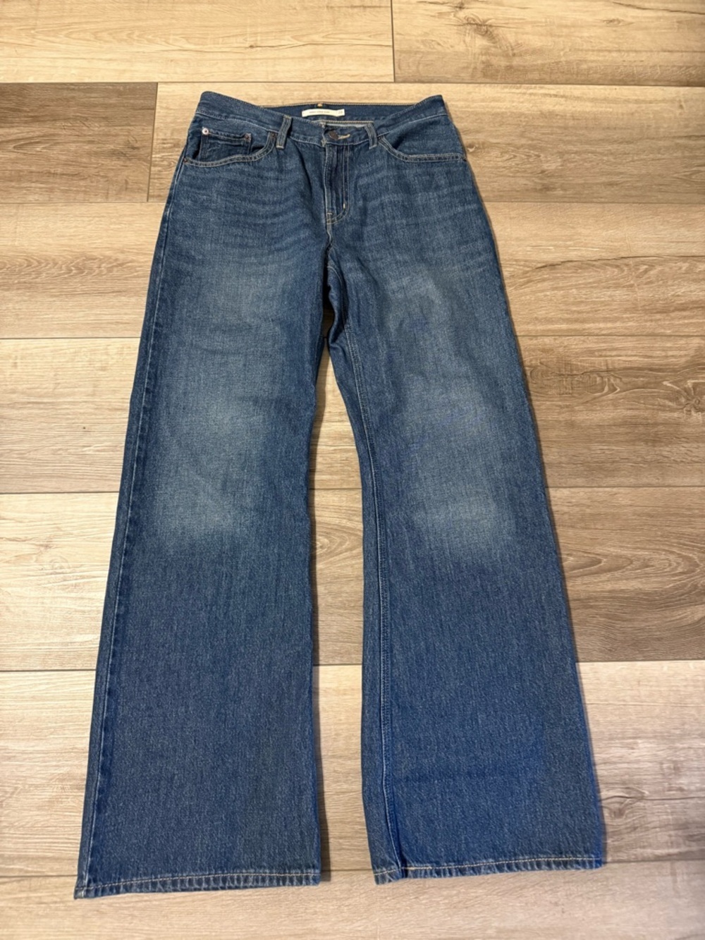 Classic Wide-Leg Women’s Jeans - Dark Blue - Middy Loose Boot